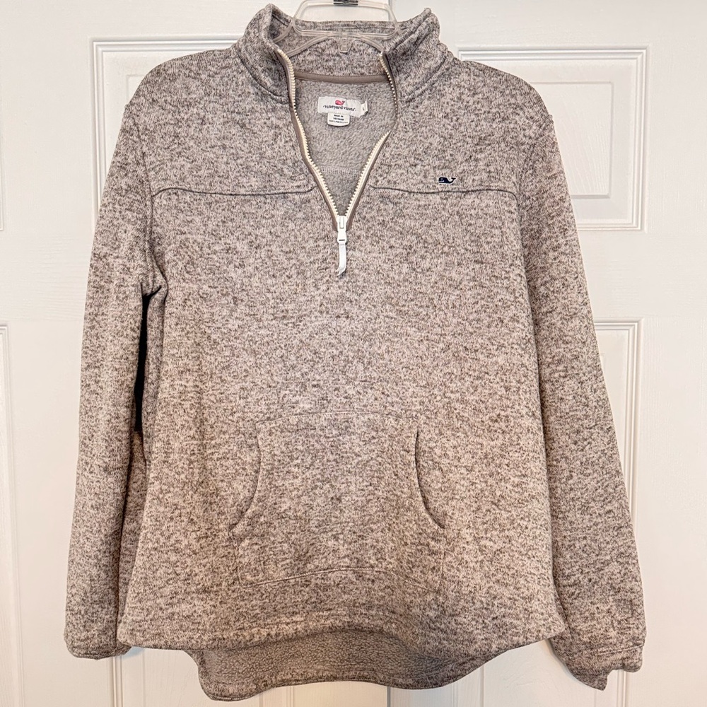 Vineyard Vines Women's Grey Half-Zip Sweater